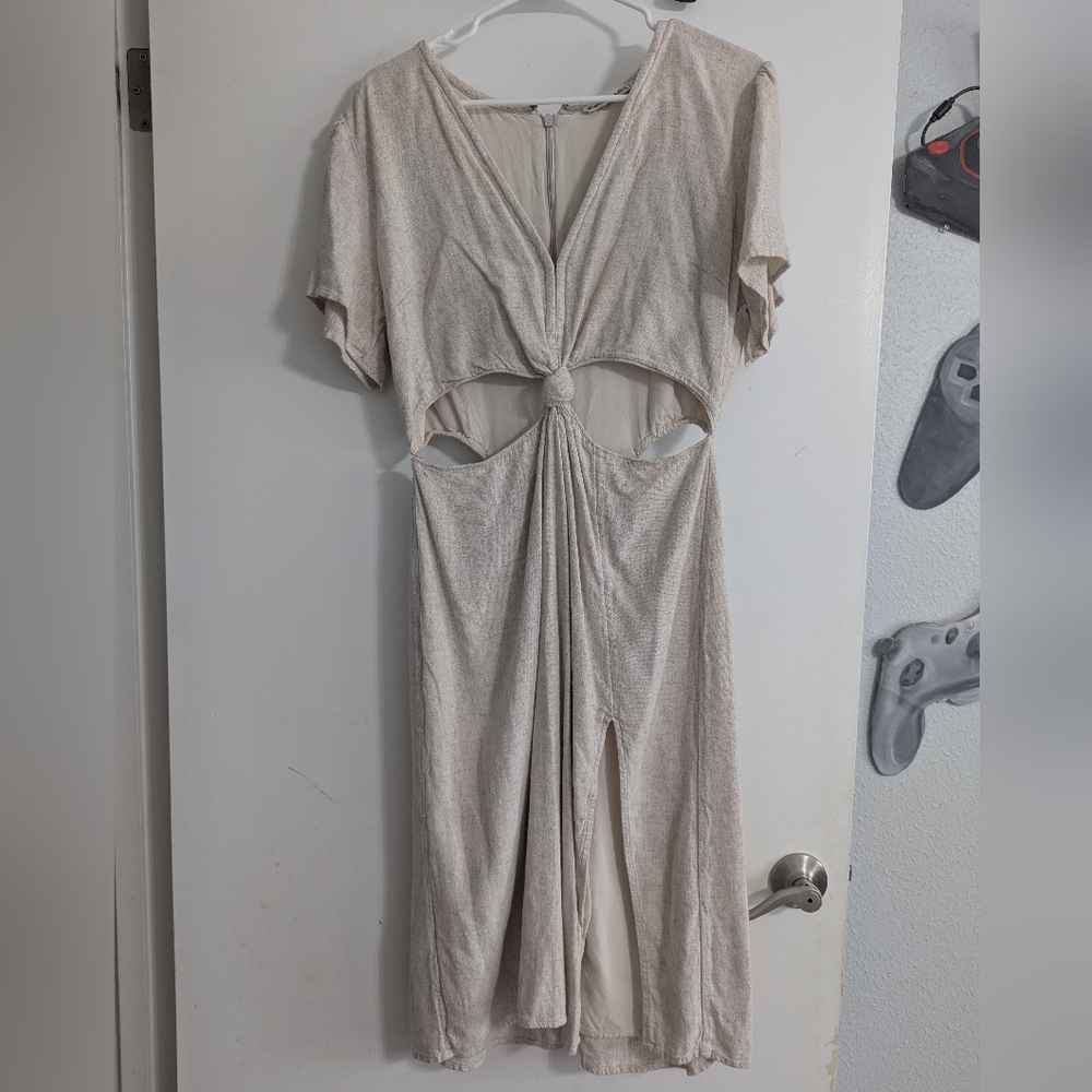 Abercrombie & Fitch Knot-Front Midi Dress with Cut-Outs